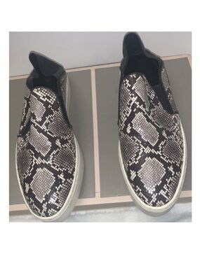 🦋🎯 Vince Leather Snakeskin Python Print SlipOn Sneakers Loafers Walking Shoes 6.